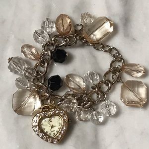 Ladies Charm Bracelet with clock